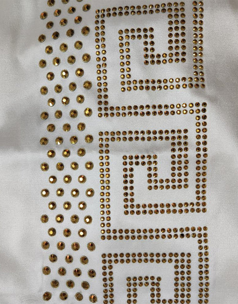Dubai Maxi Abaya with African Print and Gold Beading